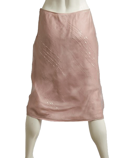 Sheer Beaded Embellished Beauty Pink Skirt size 10 (SKU 000019)