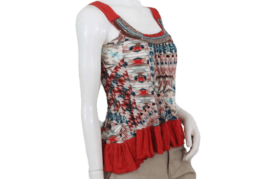 Daytrip 90's Beaded Top Multi Colors Size Extra Small SKU 000095