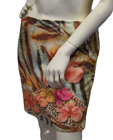 Load image into Gallery viewer, Linda Segal 80&amp;#39;s Skirt Floral Sequin Print Size 8 SKU 000027

