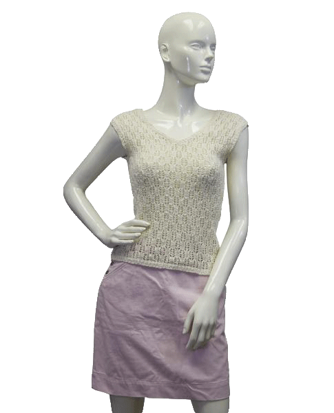 Load image into Gallery viewer, Ann Taylor Creamy Crochet Sweater Vest Size XXSP (SKU 000081)
