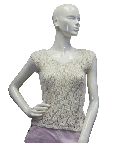 Ann Taylor Creamy Crochet Sweater Vest Size XXSP (SKU 000081)