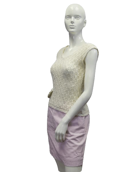 Load image into Gallery viewer, Ann Taylor Creamy Crochet Sweater Vest Size XXSP (SKU 000081)
