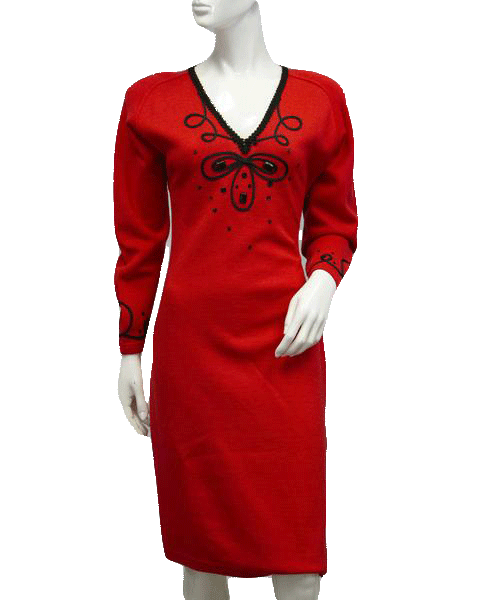 Outlander 70's Dress Red Knit Size M SKU 000089