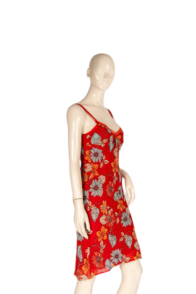 Sharagano Paris Dress Orange Light Blue Size S SKU 000309-10 Designers On A Dime Sharagano Paris Dress Orange Light Blue Size S SKU 000309-10 Designers On A Dime