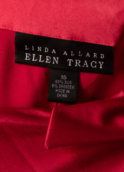 Linda Allard for Ellen Tracy Women's Blouse Red Size 16 SKU 000306-18