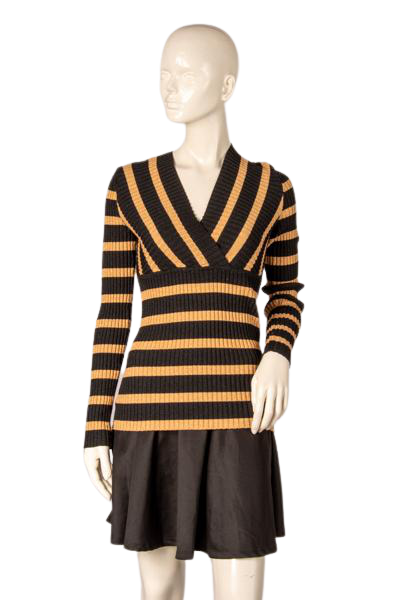 I.N.C. Women's Sweater Black & Metallic Gold Size L SKU 000306-23