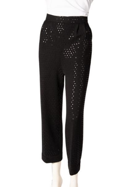 St. John Women's Pants Black Embellished Size 6 SKU 000302-6