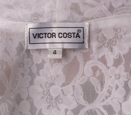Victor Costa  Women's Blouse White Size 4 SKU 000299-4