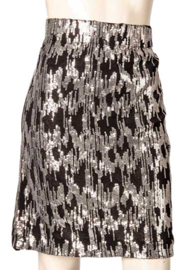 Calvin Klein Black Skirt with Silver Sequins Size Large (SKU 000009)