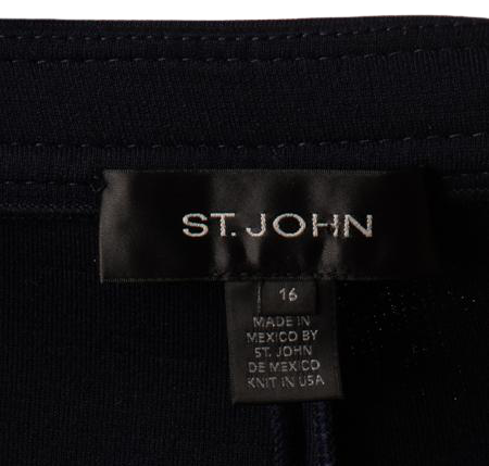 St John Women's Pants Navy Blue Size 16 SKU 000307-4
