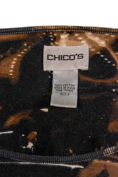 Chico's Top Black, Brown & White Size 2 SKU 000298-4