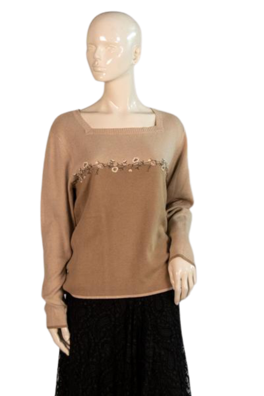 Liz Claiborne Sweater Top Beige & Tan Size L SKU 000298-6