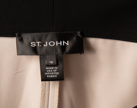 St John Women's Pants Beige & Black Size 14 NWOT SKU 000289-4