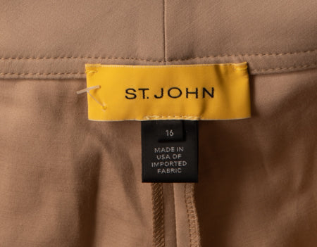 St John Women's Capri Pants Beige Size 16 NWOT SKU 000289-10