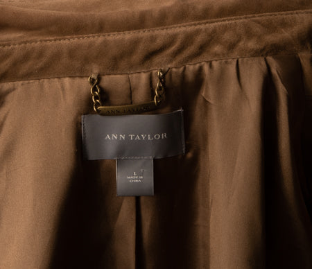 Ann Taylor Women's Leather Blazer Brown Size L SKU 000308-1