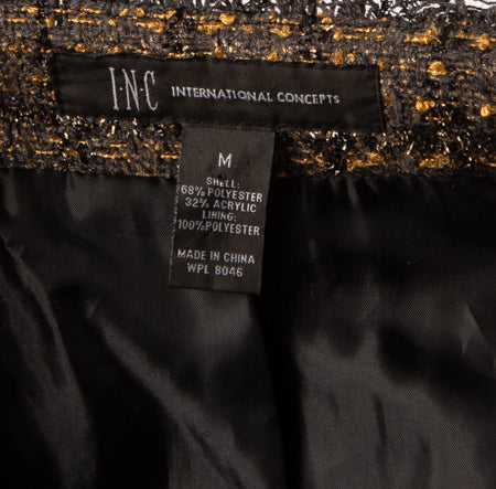 I.N.C. Women's Blazer Gold & Black Size M SKU 000308-3
