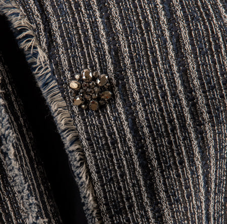 Chico's Women's Blazer Dark Blue & White Pinstripes Size 4 SKU 000305-3
