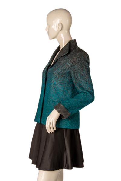 Anne Klein Women's Blazer Teal & Grey Size 4 SKU 000305-6