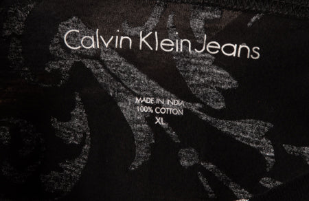Calvin Klein Jeans Women's Top Black Silver White Size XL SKU 000306-2