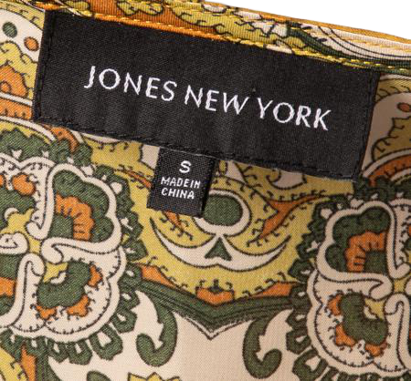 Jones New York Women's Top Gold Green White Size S SKU 000306-9