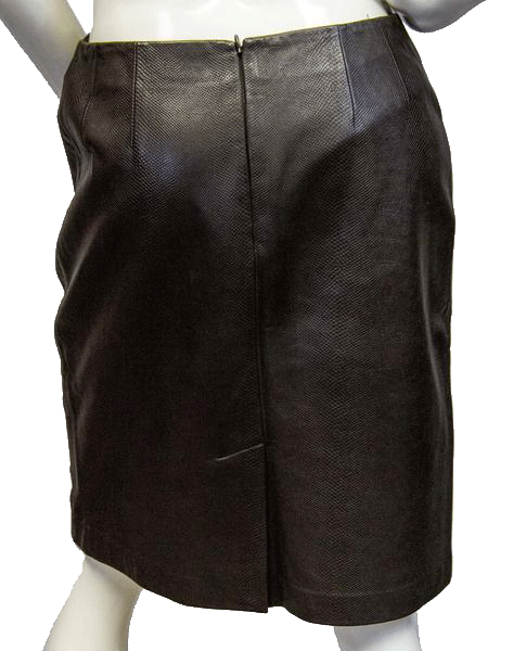 Ann Taylor Skirt Brown Snakeskin Leather Size Petites SKU000039