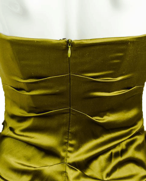 Nicole Miller 70's Heritage Silk Dress Olive Green Size 0 SKU 000077 Designers On A Dime Nicole Miller 70's Heritage Silk Dress Olive Green Size 0 SKU 000077 Designers On A Dime