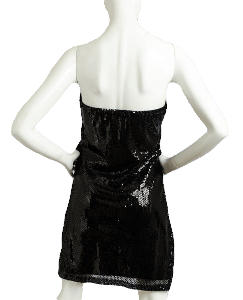 Black Sequins Heart Strapless Dress Size Medium SKU 000066