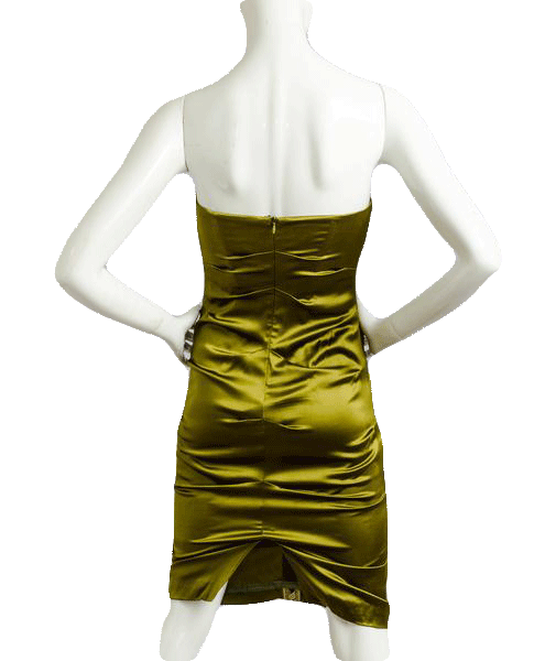 Nicole Miller 70's Heritage Silk Dress Olive Green Size 0 SKU 000077 Designers On A Dime Nicole Miller 70's Heritage Silk Dress Olive Green Size 0 SKU 000077 Designers On A Dime