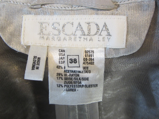 Escada 70's Women's Silver Blazer Size 38 SKU 000286-6