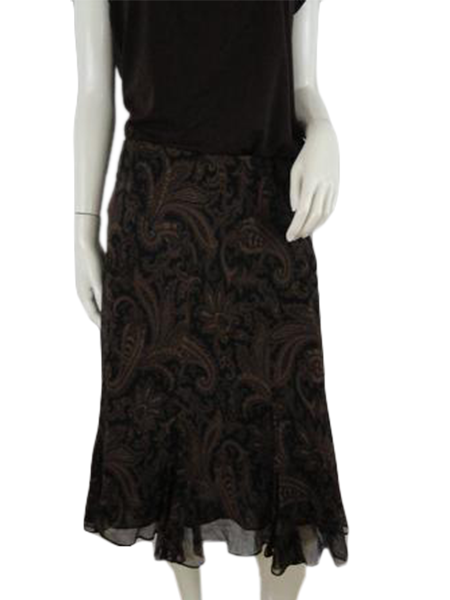 Lauren Ralph Lauren Skirt Brown Paisley Size P/M SKU 000198-4