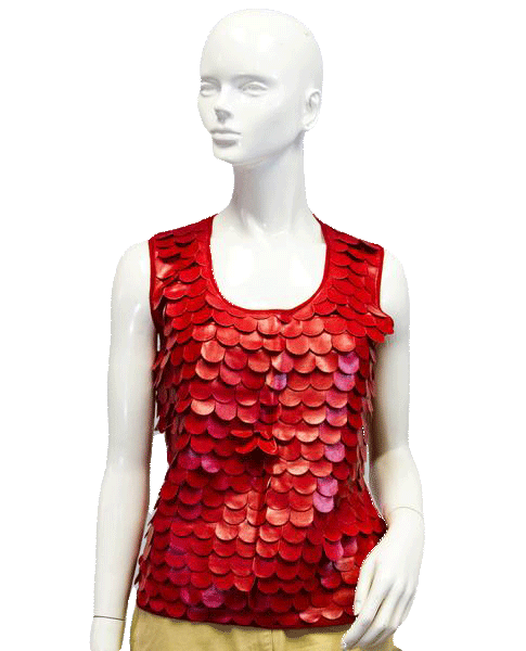 One 7 Six Tank Top Red Vegan Leather Size XL SKU 000039