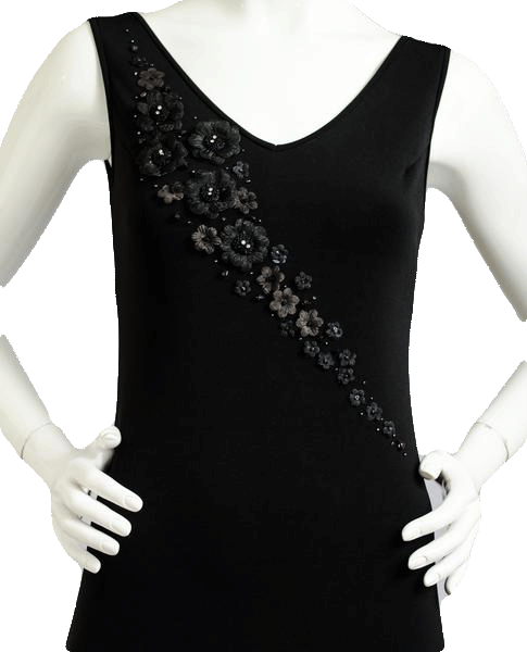 Load image into Gallery viewer, Dress Long Formal Black Embellished Sz S SKU 000085
