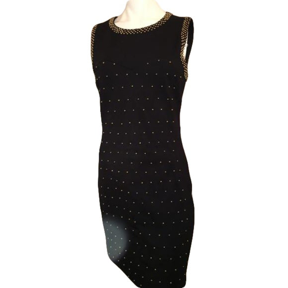 Juicy Couture 80's Black Above the Knee Length Sleeveless Dress with G ...