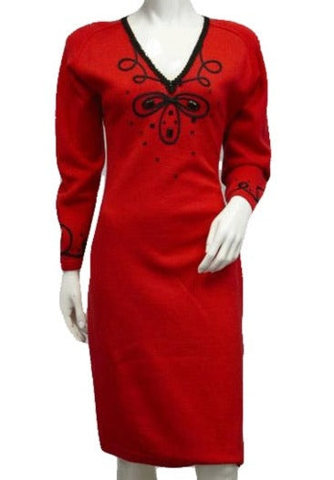 Outlander 70's Dress Red Knit Size M SKU 000089