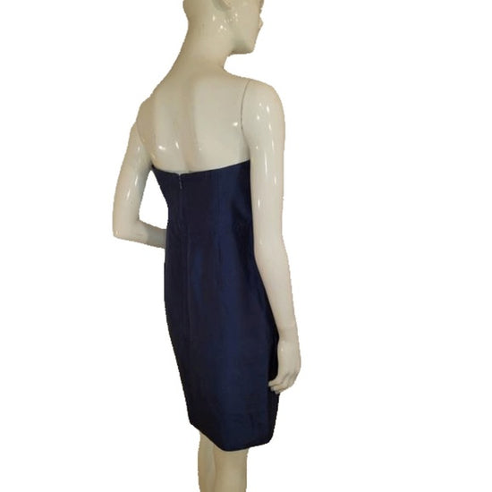 Jenny Yoo Collection Strapless Navy Blue Short Designer Dress Size 8 SKU 000136