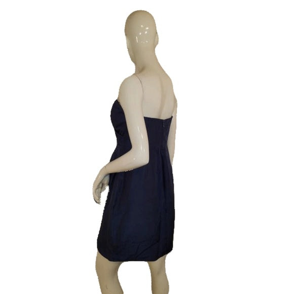 Jenny Yoo Collection Strapless Navy Blue Short Designer Dress Size 8 SKU 000136