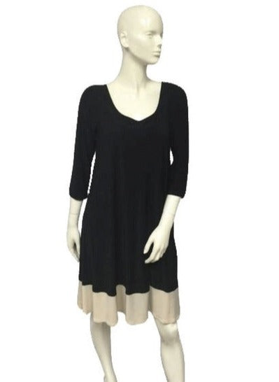 Jones New York 70's Black and Cream Dress Size 8 SKU 000076