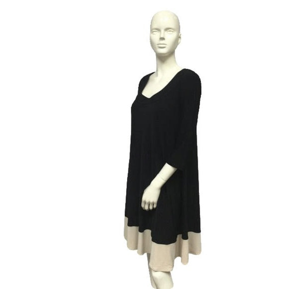 Jones New York 70's Black and Cream Dress Size 8 SKU 000076