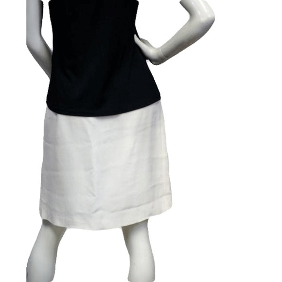 Jones NY Inverted Pleats Cream Skirt Size 8  (SKU 000004)
