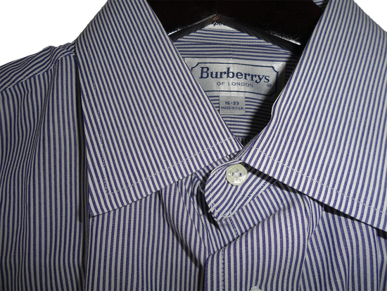 Burberry 60's Men's Dress Shirt Blue/White Size 16-33 SKU 000161 Designers On A Dime Burberry 60's Men's Dress Shirt Blue/White Size 16-33 SKU 000161 Designers On A Dime