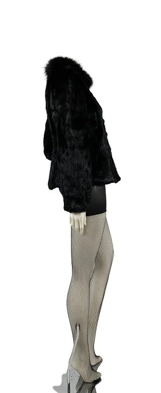 GIII 2 Genuine Woman Rabbit Fur Coat Size S  SKU 000355-1