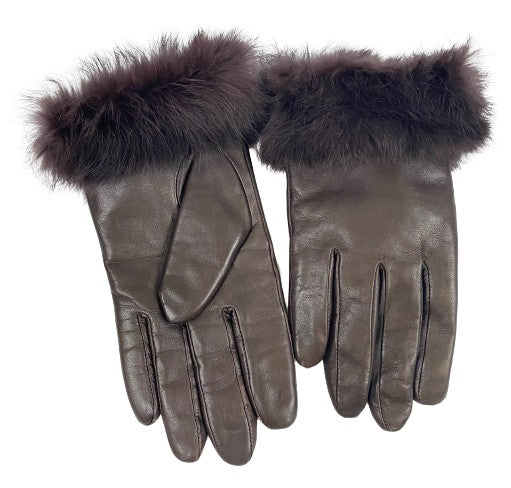 Mercer and Madison Woman Leather Gloves Brown Size L SKU 000355-8