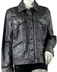 Chico's Jacket Black Metallic Size 3   SKU  COTH-1-1