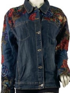 Chico's Jacket Denim Embroidered  and Embellished Size 3  SKU COTH -1-5