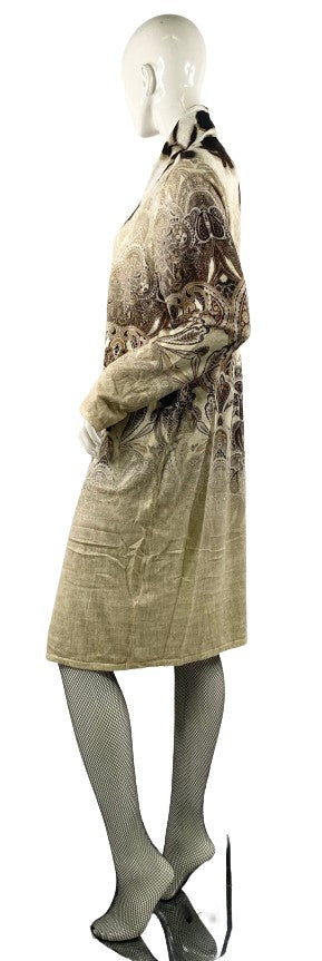 Chico's Duster Cream long Paisley Design NWT Size 3  SKU COTH-1-6