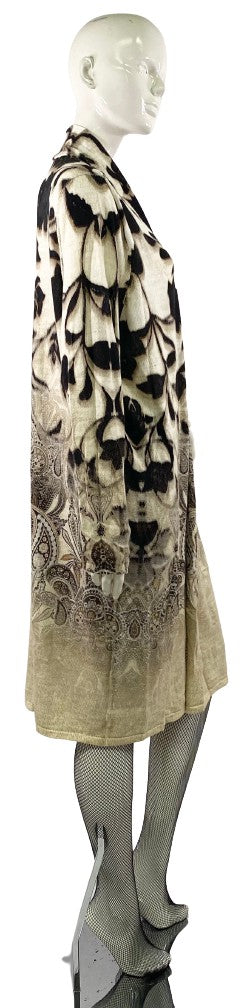 Chico's Duster Cream long Paisley Design NWT Size 3  SKU COTH-1-6