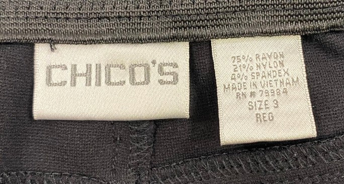CHICO'S Pants Stretch Jeans Black Size 3  SKU COTH-1-9