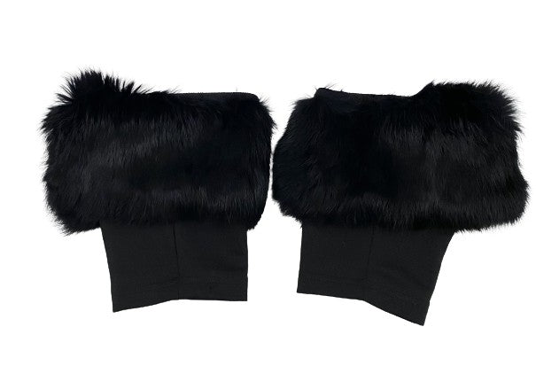 Boot Covers, Black, Rabbit Fur, One Size, SKU 000360-1