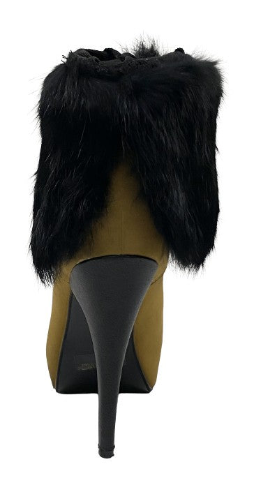 Boot Covers, Black, Rabbit Fur, One Size, SKU 000360-1