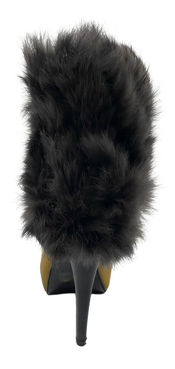 Boot Covers, Dark Gray, Rabbit Fur, One Size, SKU 000360-2